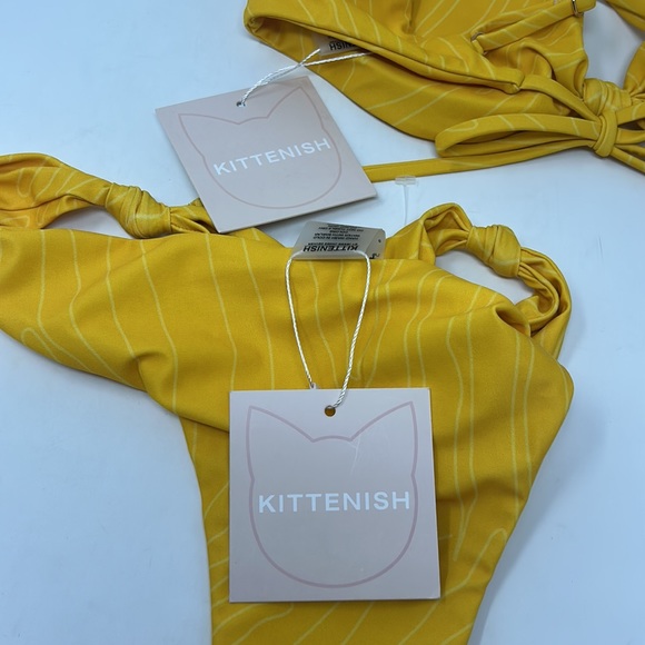 Kittenish Yellow Stay Wild Cheeky Bikini Swimsuit Size Large Brand New W/Tags - Picture 12 of 13